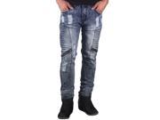 Skinny Fit Acid Wash Ripped Moto Jeans from Trillnation