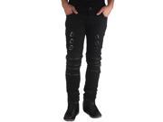 Skinny Fit Black Moto Jeans with Buckles and Zippers from Royal Seven