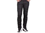 Stretch Skinny Fit Jeans with Rips and Studs from Krome Black