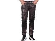 Metallic Skinny Fit Stretch Moto Jeans from Krome