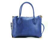 Pop Fashion Womens Trendy Classic Snake Print Purse Handbag Tote Bag Blue