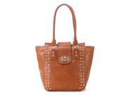 Pop Fashion Womens Classic Universal studded Purse Handbag Tote Bag Brown