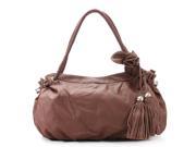 Pop Fashion Womens Casual Trendy Flower Tassell Purse Handbag Tote Bag Dark Brown