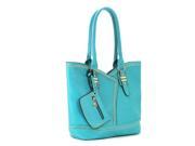 Pop Fashion Womens Refined Dressy Wallet Purse Handbag Tote Bag Turquoise