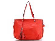 Pop Fashion Womens Round Trendy Tassell Purse Handbag Tote Bag Red