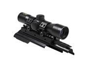 NcSTAR AK Tri Rail Cover w 4X30 Compact Riflescope and 1in Rings Black KAKSC430