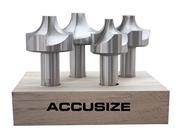 AccusizeTools HSS Corner Rounding End Mill Set 4 Pcs Set Size from 1 2 to 3 4 1011 0004