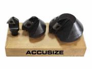 AccusizeTools 3 Pcs Indexable Carbide Countersink Set 90 Deg 1 4 1 2 1 1 4 0046 0990