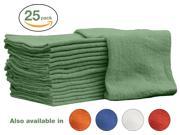 Nabob Wipers Auto Mechanic Shop Towel Rags 100% Cotton Commercial Grade for Home Garage Auto 14x14in. 25 Pack Green