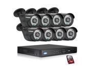Tmezon 3.0MP IP 8 Camera Security System Face Detection 16 Channel IP PoE HDMI NVR Resolution 720p 5MP w 2TB HDD and 8 IP High Resolution Dome 3MP Security