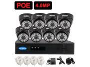 Tmezon 2560x 1440 8CH 1080P 5MP PoE NVR and 8 4.0 Mega pixels 120ft Night Vision 48Leds Dome IP Camera Security System Weatherproof Cameras Quick Remote A