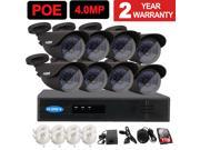 Tmezon 4 Megapixel 8 Channel PoE NVR 8 Security Camera System 8x 4MP Bullet IP Network Surveillance Cameras 120ft Night Vision Pre Installed 1TB Hard Drive