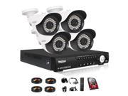 Tmezon 4CH 1080N DVR 1.3MP 960P cctv home security system with outdoor Waterproof Bullet camera With 1TB Hard Drive