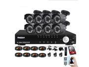 TMEZON 8CH 1080N 720P AHD Video HDMI DVR Home Security System 8 AHD 1.0MP Super Night Vision IR LEDs Indoor Outdoor Security Surveillance Camera P2P QR Code Sca