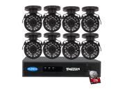 TMEZON Face Detection NVR Security System 8CH Channel 720P 1080P NVR PoE with 8x 720P HD Outdoor IP Network CCTV Surveillance Camera Kit Scan QR Code Quick to Q