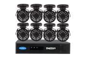 TMEZON Onvif NVR 8 Channel HD with Outdoor indoor Day Night Vision IP Surveillance Camera Kit PoE Megapixel CCTV NVR HDMI 720P Security Camera System IR Cut P2P