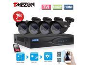 Tmezon HD TVI 8 Channel H.264 4in1 DVR 2MP Security Bullet Camera System Vandalproof Nigh Vision 120ft 2TB HDD