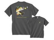 Fair Game Largemouth Bass Going For Lure Profile Fishing T Shirt Charcoal 3x