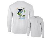 Fair Game One Marlin and Bull Dolphin Fishing Long Sleeve T Shirt Ash 3x