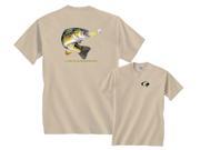 Fair Game Largemouth Bass Going For Lure Profile Fishing T Shirt Sand 3x
