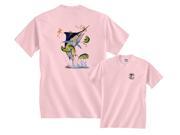 Fair Game One Marlin and Bull Dolphin Fishing T Shirt Light Pink XL