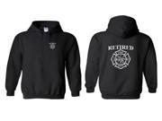 Retired Firefighter Maltese Cross Front Back Hoodie Sweatshirt