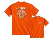 Retired Firefighter Maltese Cross Front Back T Shirt