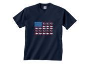 Blue Marlin USA American Flag Fishing T Shirt