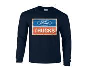 Ford Trucks Blue Red White Vintage Logo Long Sleeve T Shirt