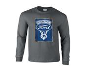 Genuine Parts Ford V8 Blue Vintage Logo Long Sleeve T Shirt