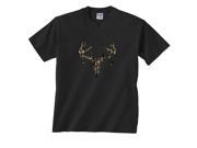 Camouflage Deer Skull Camo 12 Point Hunting T Shirt