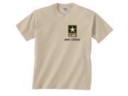 US Army Strong Star Logo Black Chest Print T Shirt