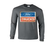 Ford Trucks Blue Red White Vintage Logo Long Sleeve T Shirt