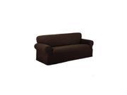 Maytex Stretch Reeves 1 Piece Slipcover Loveseat Chocolate