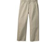 George Boys School Uniform Flat Front Pants 8 Slim Warm Beige