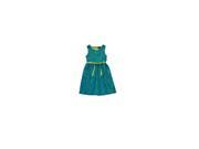 George Girls Sleeveless Crochet Dress Blue Jewel Risky Lime Size 16