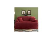 Sure Fit Soft Suede T Cushion Loveseat Slipcover Burgandy