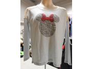 Disney Juniors Crochet Shoulder Graphic Long Sleeve Tee Medium Gray