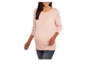Faded Glory Maternity Crew Neck Basic Pullover Sweater Pink Blush Medium