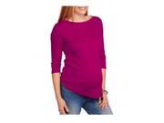 Faded Glory Maternity 3 4 Sleeve Boat Neck Top Orchid Small 4 6