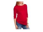 Faded Glory Maternity 3 4 Sleeve Boat Neck Top Red Small 4 6