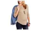 Faded Glory Maternity 3 4 Sleeve Boat Neck Top Toasted Heather Small 4 6