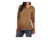Faded Glory Maternity Crew Neck Basic Pullover Sweater Toasted Brown Large