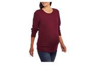 Faded Glory Maternity Crew Neck Basic Pullover Sweater Bordeaux Medium 8 10