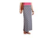 Faded Glory Women s Maxi Skirt with Side Slits Navy Denim Heather X Large