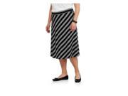 Faded Glory Women s Midi Skirt Black White Stripe 3X