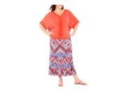Plus Moda Women s Pretty Peasant Maxi Skirt W Crochet Lace Trim Multi 2X
