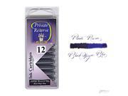 Pack 12 Private Reserve Fountain Pen Ink Cartridges Black Magic Blue