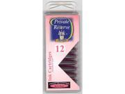 Pack 12 Private Reserve Fountain Pen Ink Cartridges Rose Rage