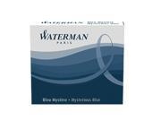 Waterman Mini Fountain Pen Ink Cartridges 6 pk Mysterious Blue Blue Black